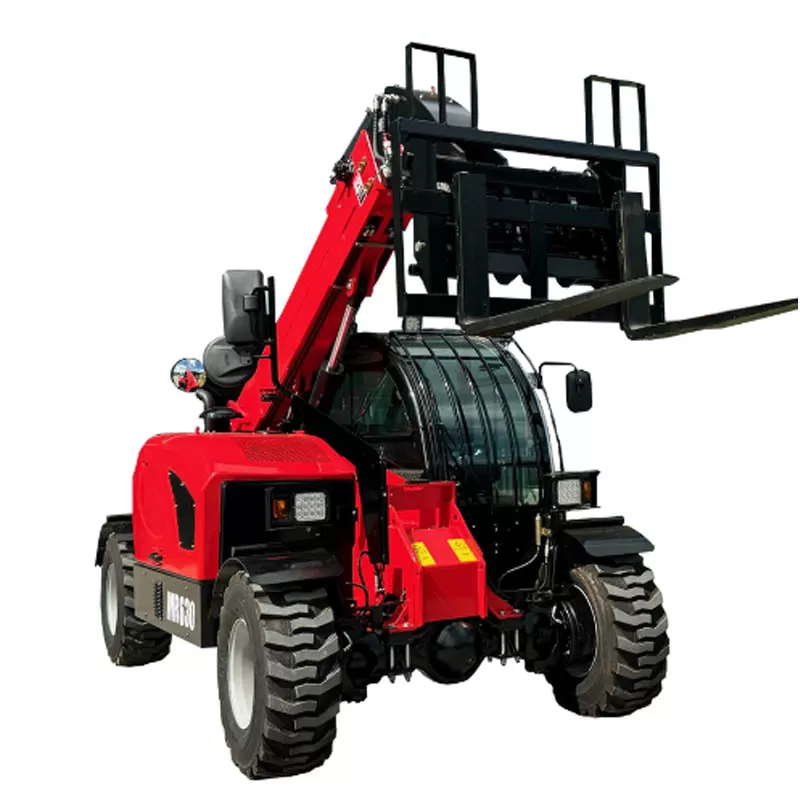 افعة تلسكوبية صغيرة MR630 سعة 3 أطنان مزودة بذراع هيدروليكي أمامي لرفع الأحمال في المناطق الجبلية.