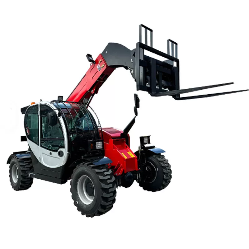 افعة تلسكوبية صغيرة MR630 سعة 3 أطنان مزودة بذراع هيدروليكي أمامي لرفع الأحمال في المناطق الجبلية.