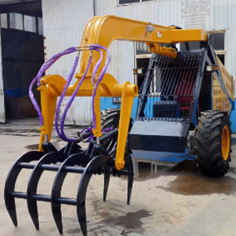 Factory sells hydraulic lifting arm grapple, log grapple loader, and Bell sugarcane loader.