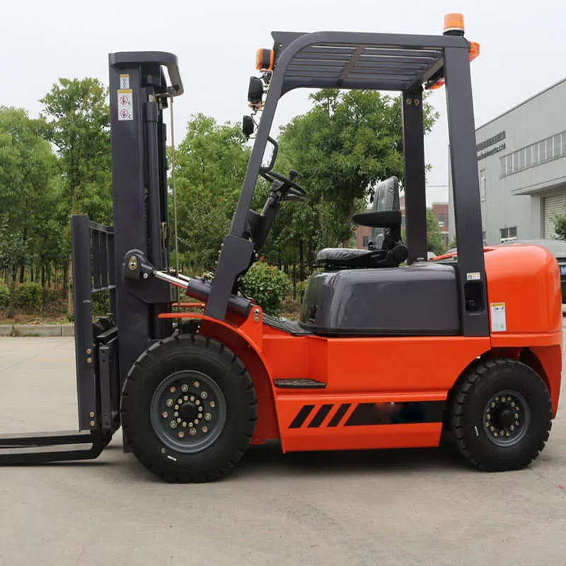 Mini Warehouse Forklift, 1-ton and 1.5-ton diesel forklifts available, with optional mast heights.