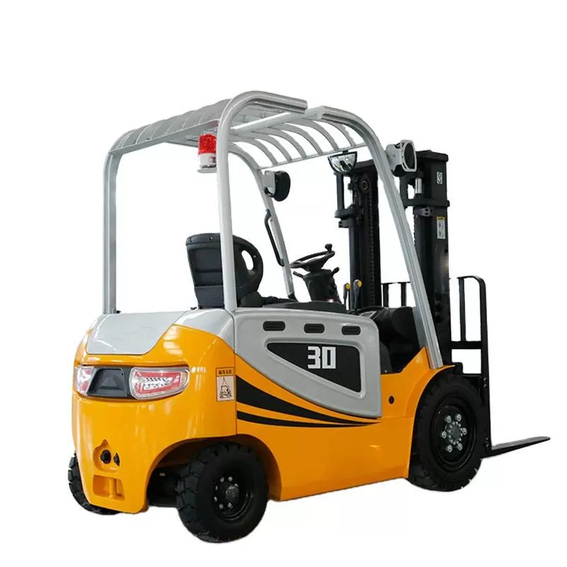 New type of electric forklift with AC motor, full free lift mast, and hydraulic system.