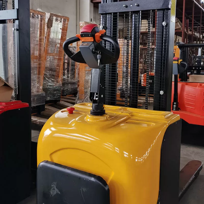 Carretilla elevadora apiladora el&eacute;ctrica para manipulaci&oacute;n de almac&eacute;n, carretilla elevadora con intercomunicador de palets, apilador el&eacute;ctrico