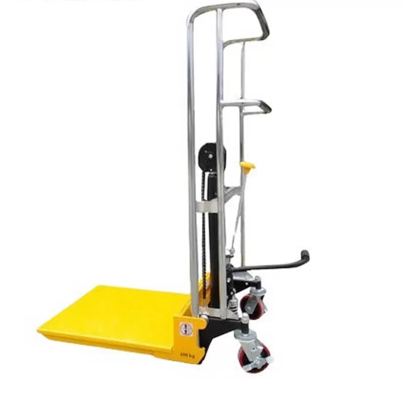 رافعة شوكية هيدروليكية يدوية صغيرة، رافعة عربات الأمتعة، رافعة منصات هيدروليكية، رافعة شوكية صغيرة للتكديس