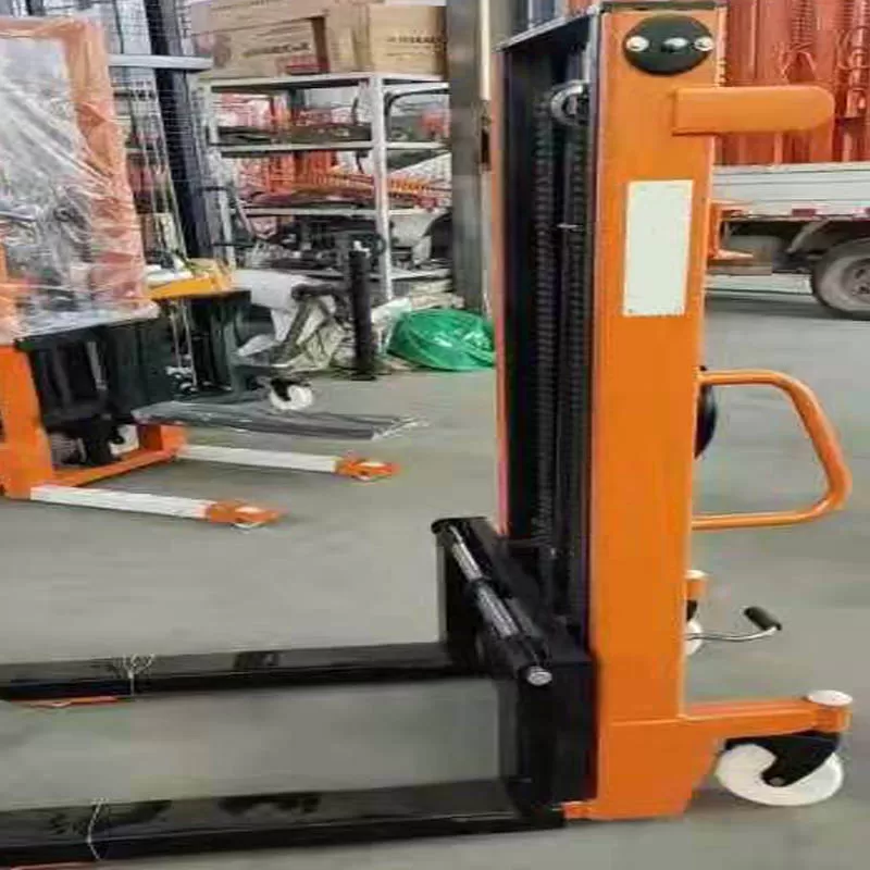 Carretilla elevadora apiladora de palets autocargable de 1T con alta elevaci&oacute;n, apiladora de palets manual, carretilla elevadora manual