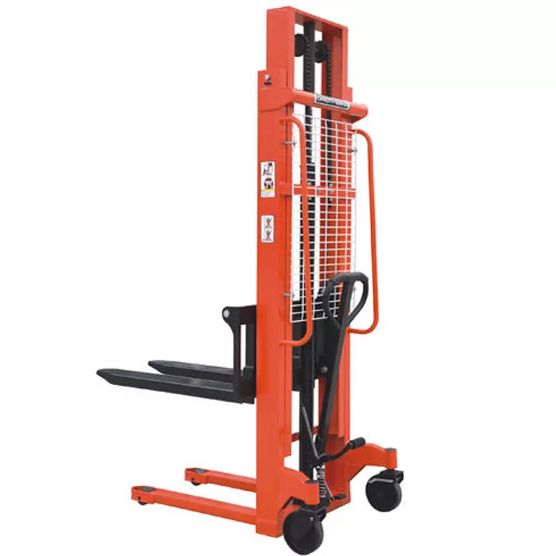 Warehouse material handling equipment / Manual stacker crane, manual forklift stacker crane 2 tons