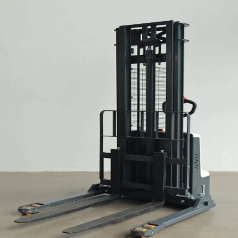 Factory direct sale electric pallet stacker forklift with fast charging for e-commerce order fulfillment.