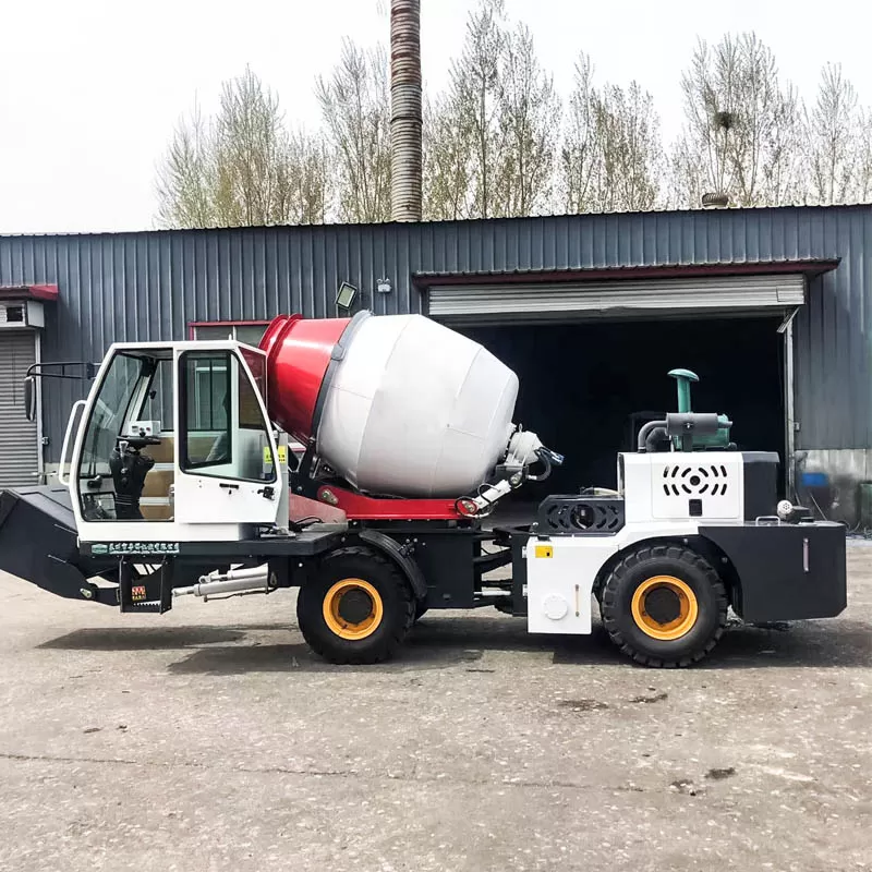 In-stock diesel concrete mixer trucks, automatic loading mobile concrete mixer trucks for retail sale.