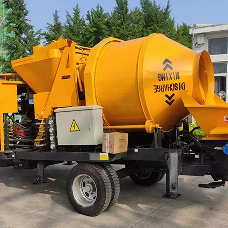 Concrete mixer with pump, small diesel-powered concrete pump for sale.
