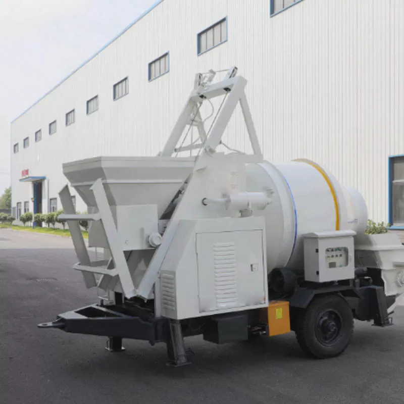 Customized concrete pump, diesel-powered, small, portable hydraulic concrete mixer and concrete pump.