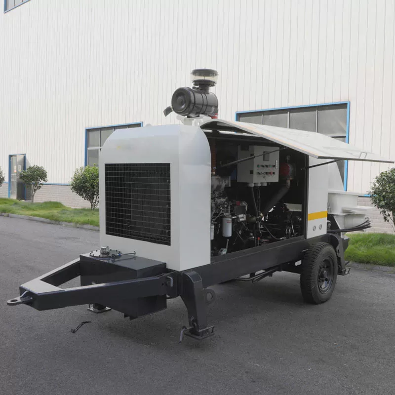 Hot-selling mini concrete pump, electric concrete pump with remote control and automatic lifting function for sale.