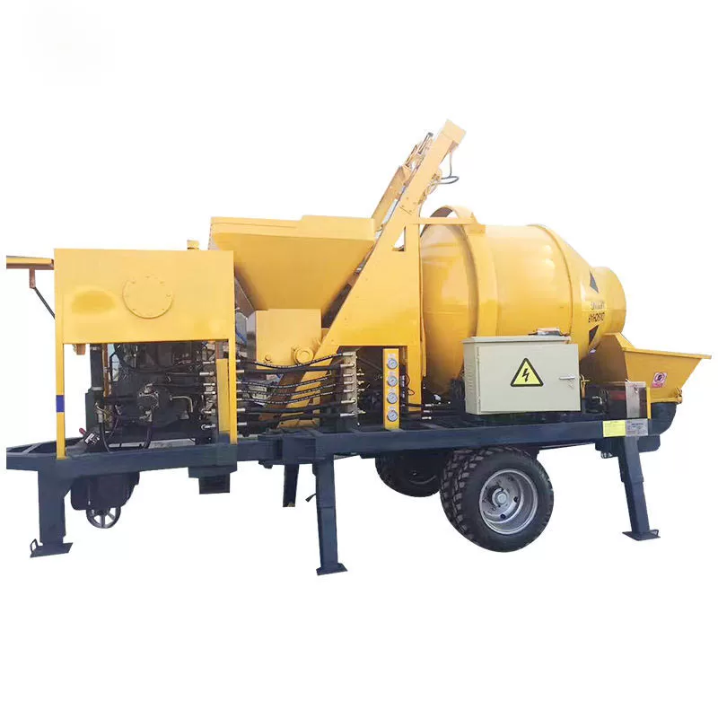 Low-cost trailer-mounted concrete mixer pump, hydraulic concrete mixer pump with pump