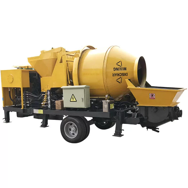Electric concrete mixer pump, concrete mixer with pump, self-loading concrete mixer truck with pump