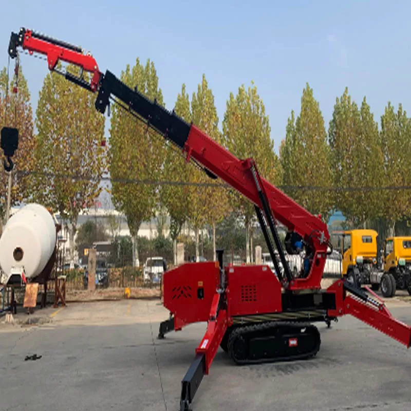 New product: Tracked 360-degree rotating spider crane, 3-ton telescopic boom diesel spider crane.