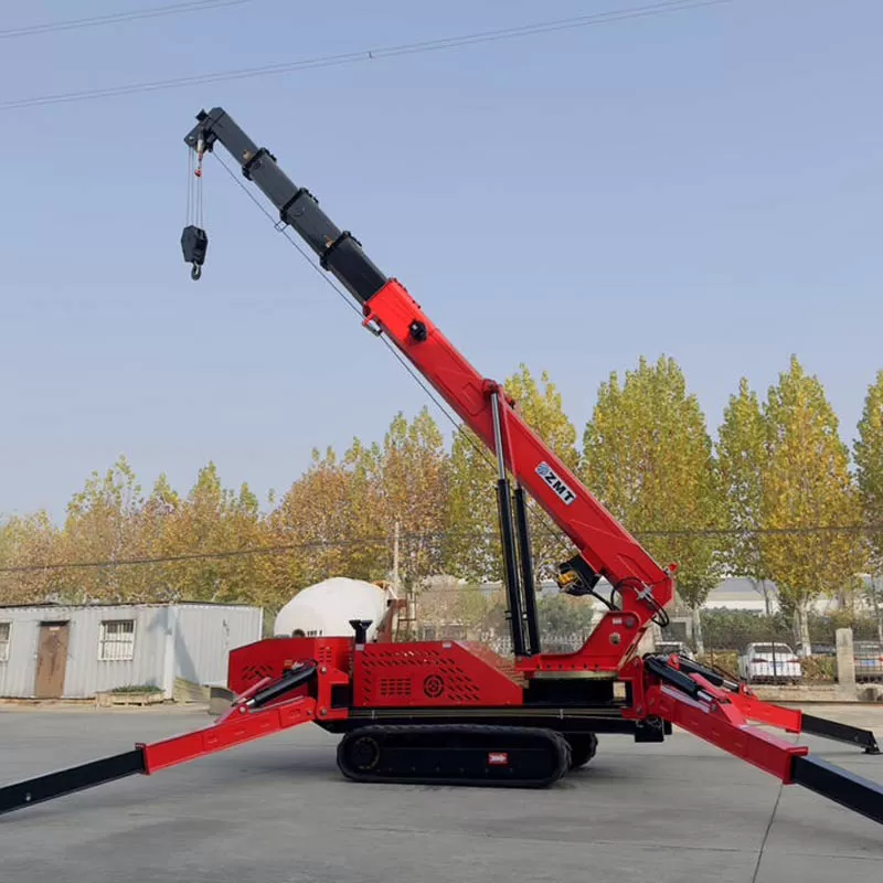 Mini tracked all-terrain crane, spider-type telescopic boom aerial work platform, for construction use, with CE certification.