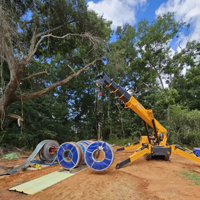 Spider crane, 8-ton, 10-ton, 12-ton, 14-ton hydraulic construction spider crane with man basket.
