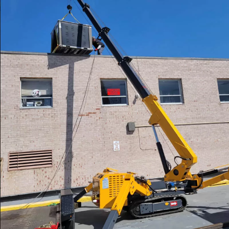 Spider crane, 8-ton, 10-ton, 12-ton, 14-ton hydraulic construction spider crane with man basket.