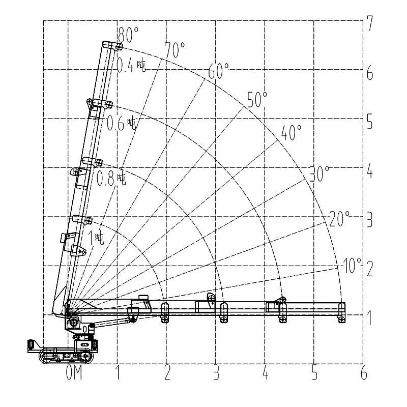 Telescopic boom 1.2-ton crawler spider crane, with gearbox and engine core components.