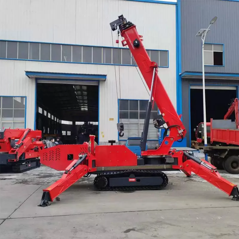 High-performance miniature spider crane series (3T, 5T, 8T) with core engine and gearbox components.