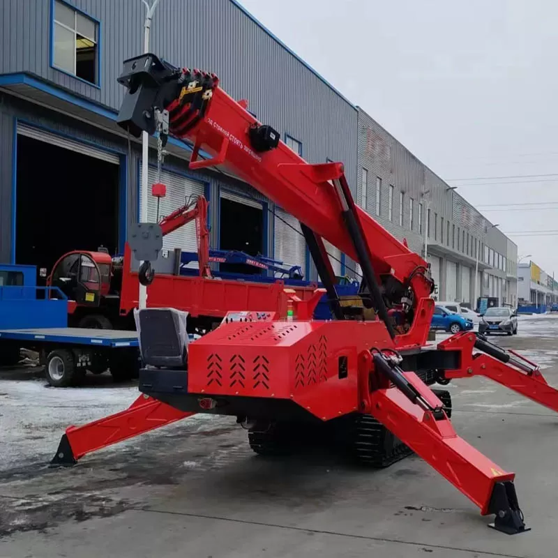 High-performance miniature spider crane series (3T, 5T, 8T) with core engine and gearbox components.