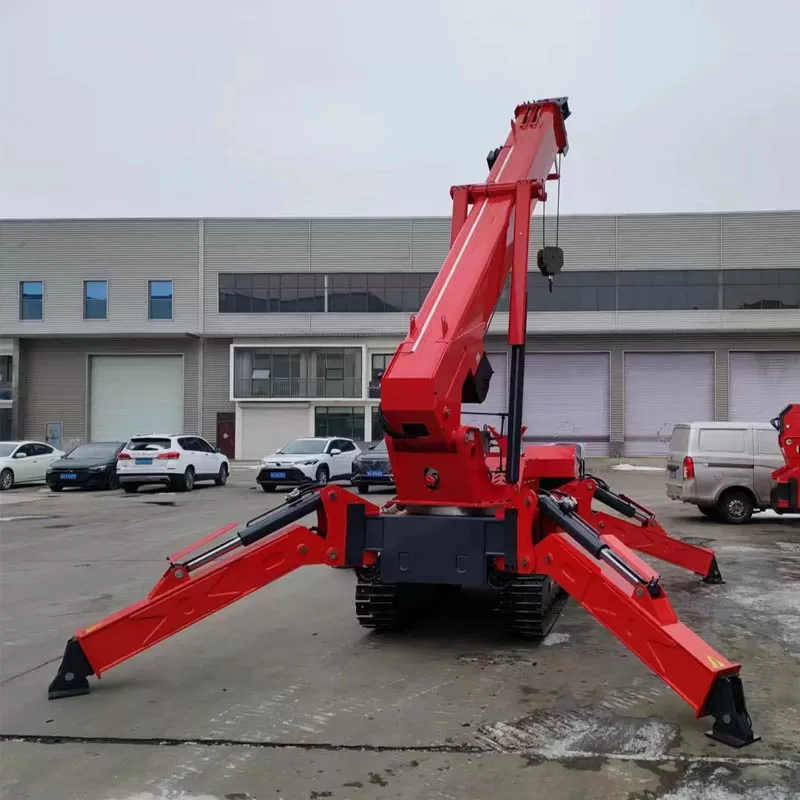 High-performance miniature spider crane series (3T, 5T, 8T) with core engine and gearbox components.