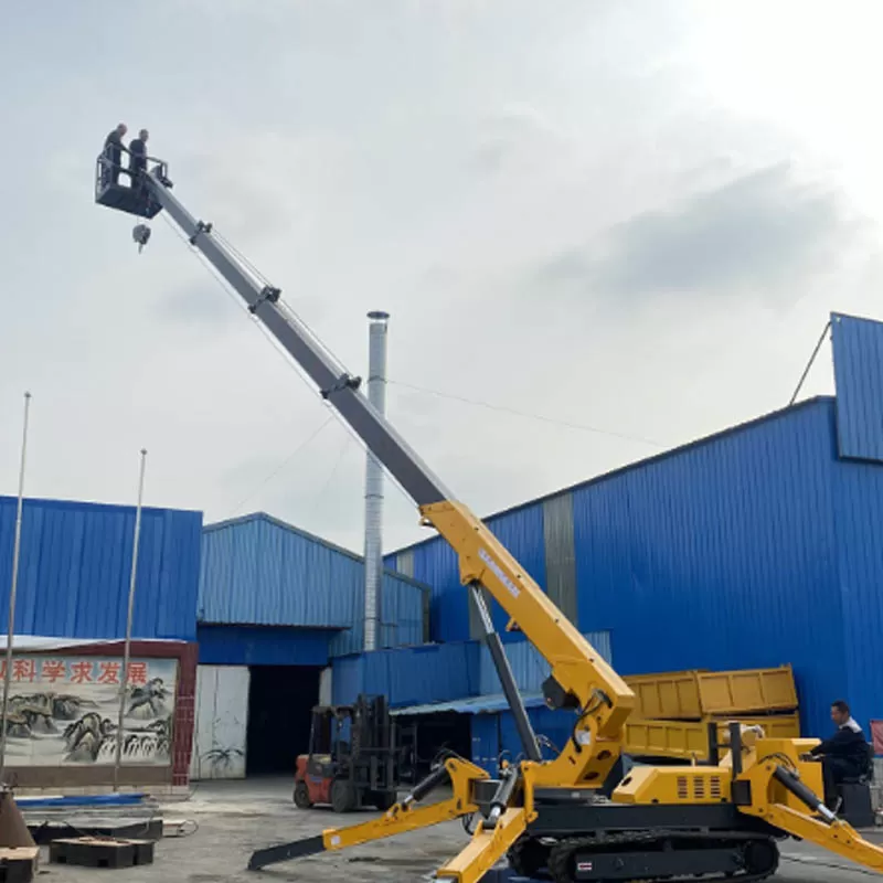 New 5-ton portable spider crane with mini crawler tracks for construction and manufacturing, featuring a powerful engine and gear motor.