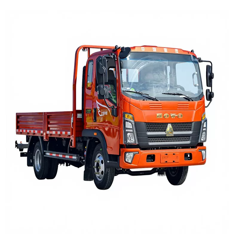 شاحنة خفيفة من نوع Howo، محرك ديزل سعة 3 لترات، 170 حصان، علبة تروس Sinotruk ذات 8 سرعات، كابينة بطول 5.25 متر، شاحنة خفيفة مسطحة.