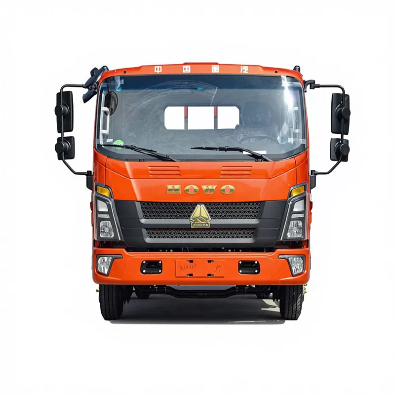 شاحنة خفيفة من نوع Howo، محرك ديزل سعة 3 لترات، 170 حصان، علبة تروس Sinotruk ذات 8 سرعات، كابينة بطول 5.25 متر، شاحنة خفيفة مسطحة.
