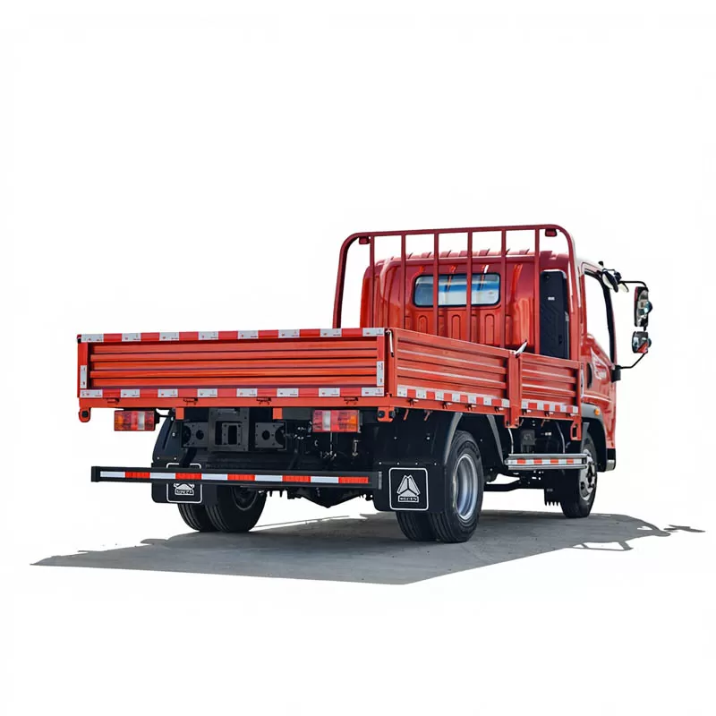 شاحنة خفيفة من نوع Howo، محرك ديزل سعة 3 لترات، 170 حصان، علبة تروس Sinotruk ذات 8 سرعات، كابينة بطول 5.25 متر، شاحنة خفيفة مسطحة.