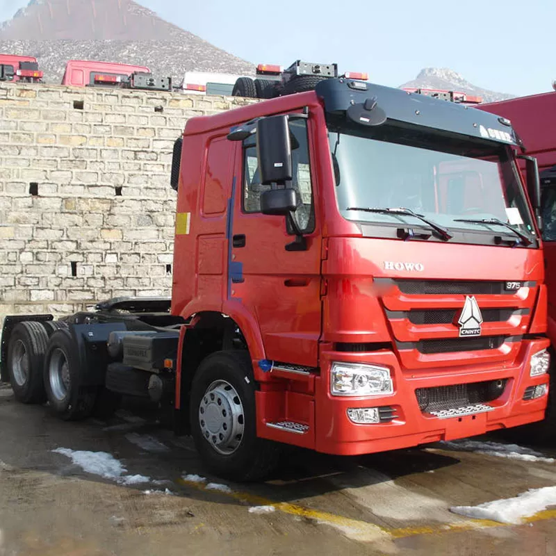 Used China National Heavy Duty Truck (CNHTC) HOWO 6x4 Diesel Tractor Unit from Shandong, China, equipped with a Weichai engine.