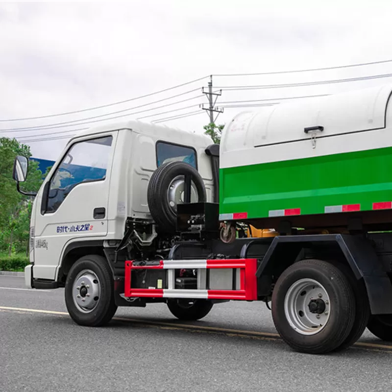 شاحنة فوتون 4x2 بست عجلات وحمولة 4 أطنان مزودة برافعة صغيرة وذراع رافعة صغيرة لجمع النفايات