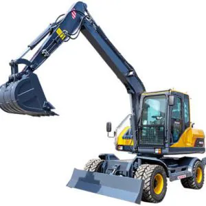 Excavadora de ruedas hidráulica mediana multifuncional de 7 toneladas de China