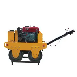 Micro rodillo vibratorio de doble rueda de acero de 7,5 kW, 0,6 toneladas y 30 kN de China