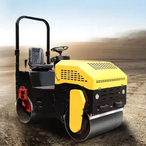 Micro rodillo vibratorio de doble tambor de 10 kW, 1,5 toneladas y 30 kilonewtons de China