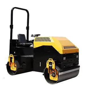 Rodillo vibratorio pequeño de acero de doble rueda de 15 kW y 3 toneladas, de China, 35 kilonewtons