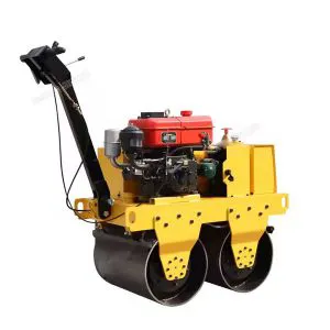 Micro rodillo vibratorio de doble rueda de acero de 7,5 kW, 0,65 toneladas y 54 kN de China