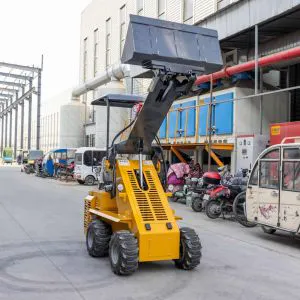 Cargadora de ruedas compacta con cucharón de China de 0,3, 1 y 1,2 toneladas