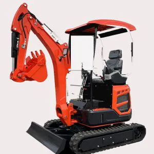 Miniexcavadora sobre cadenas de China, 1700 kg, 10 kW, 0,025 m³