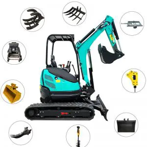 Miniexcavadora sobre cadenas de 700 kg, 20 kW y 0,11 m³ de China