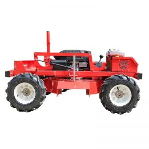 Cortacésped con control remoto y ruedas, China, 12 V, 225 cc.