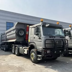 Heavy-duty Howo 3-axle dump truck semi-trailer with rear dump truck for sale