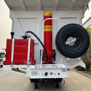 Hot-selling 40 cubic meter high-quality rear dump trailer with hydraulic cylinder, 3-axle U-shaped 40-80 ton heavy-duty dump trailer