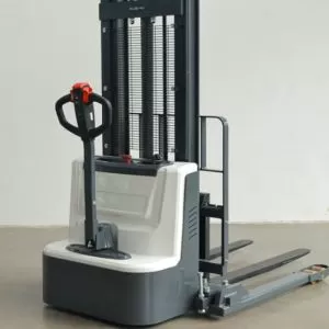 Factory direct sale electric pallet stacker forklift with fast charging for e-commerce order fulfillment.