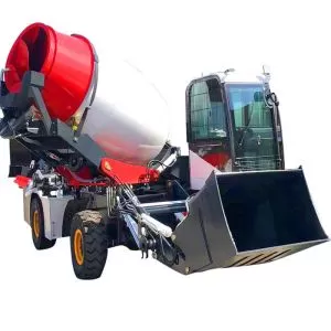 High-quality self-loading concrete mixer trailers, self-loading concrete mixers for sale.