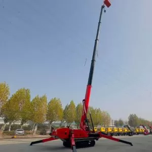 Tracked 360-degree rotating spider crane, 3-ton telescopic boom diesel spider crane