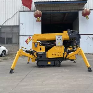 Spider crane, 8-ton, 10-ton, 12-ton, 14-ton hydraulic construction spider crane with man basket.