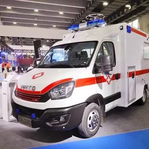 سيارة إسعاف مزودة بنظام الدفع الرباعي IVEC0، مركبة مراقبة ناقل الحركة، مركبة إنقاذ طارئة بمقود على اليسار